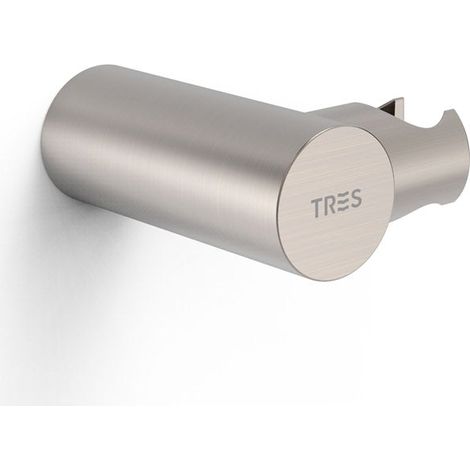 TRES 06183901AC COMPLEMENTOS DE DUCHA Soporte Orientable para Ducha De Mano Color Acero - ref: 06183901AC