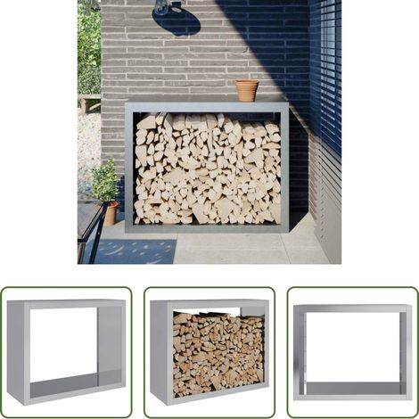 Rangement bois de chauffage - Portant de bois de chauffage 100x40x80 cm acier galvanisé (1/5)
