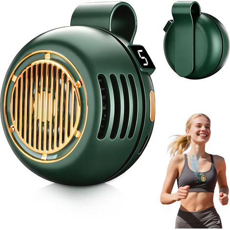 Portable Clip Fan, Waist Clip Fan, Mini Fan with Clip, Bladeless Electric Fan, 5 Speeds Fan, Rechargeable Handheld Fan, Mobile Air Conditioning for Camping (1/5)