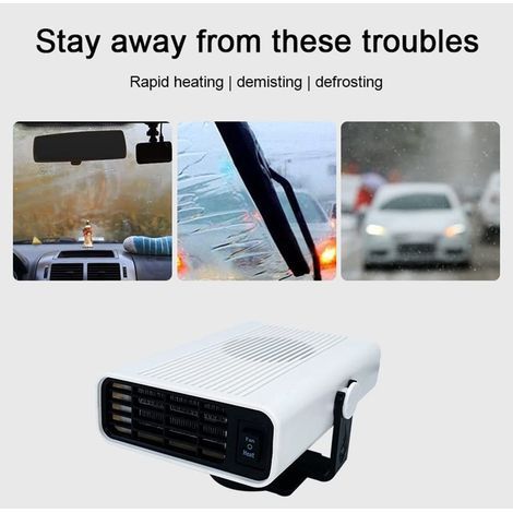 Chauffage de voiture portable 12 V/24 V, Chauffage électrique rotatif à 360°, Désembueur et réchauffeur 150 W (Couleur : Noir, Taille : 12 V) (1/4)
