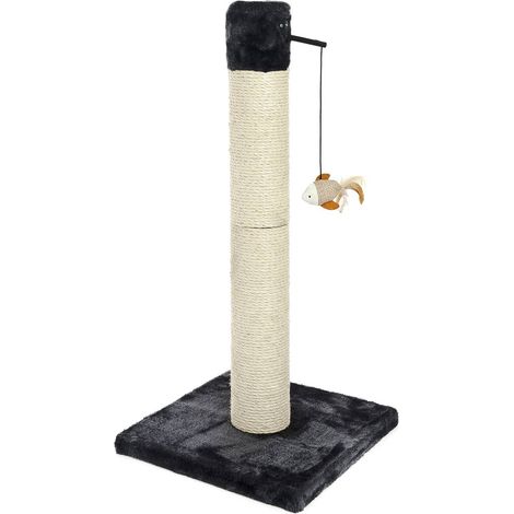 Tiragraffi Colonna con gioco pendente pesciolino per gatti (1/3)