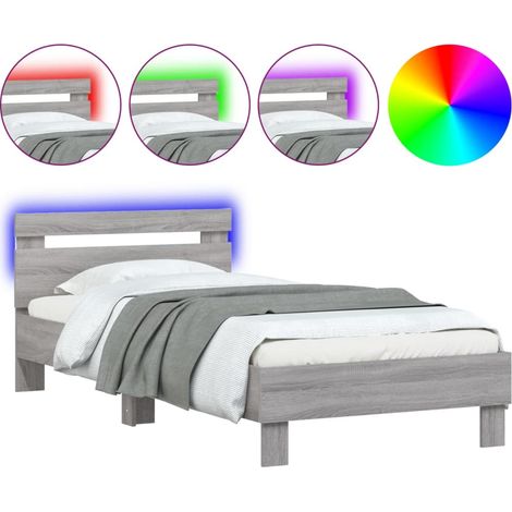 Maison Exclusive - Estructura de cama cabecero luces LED gris Son (1/5)