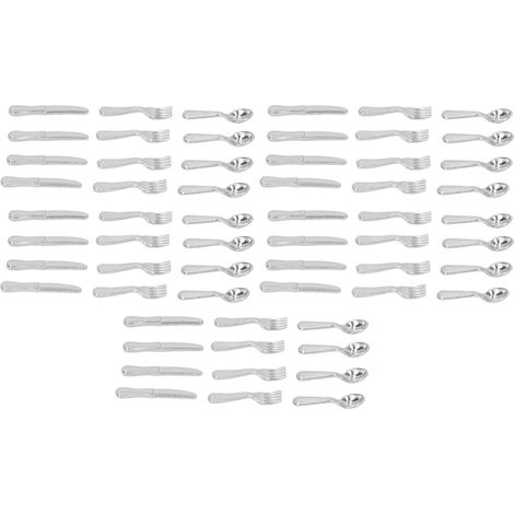 5 Packs de Couteaux Fourchettes Cuillères Miniatures 1/12 - Set de Service de Table Argenté pour Cuisine de Maison de Poupée (1/5)