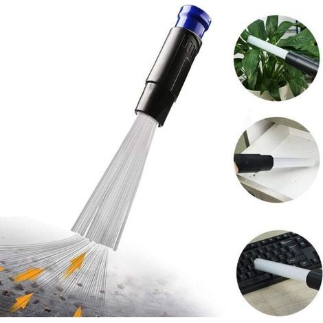Embout aspirateur dus dusty brush clean brosse aspirateur Accessoires Flexible Tube Cleaning Toolavec 30 pailles flexibles for Car,Corners,Pet (Bleu) (1/4)