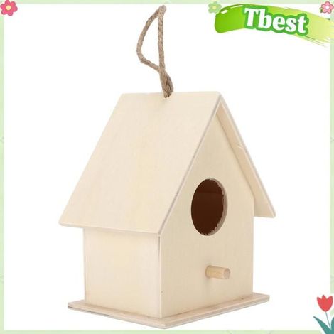 Tbest Nichoir en bois Nid D'oiseau En Bois Innovant Sûr Naturel Durable animalerie oiseau Grand avec corde de chanvre n°6 (1/5)