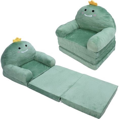 Eosnow – Canapé pliable pour enfants dinosaure – Tissu doux et confortable – Utilisation comme lit d'appoint – Facile à plier et à déplier (1/7)