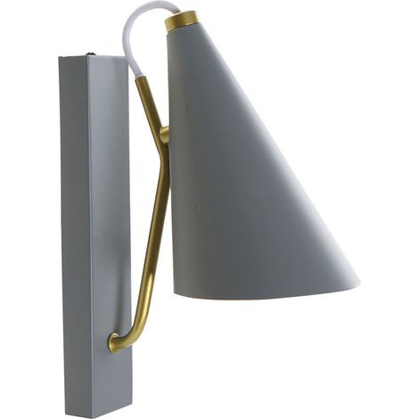 Lampe Applique Métal 12X25X29 E27 Gris Clair (1/4)
