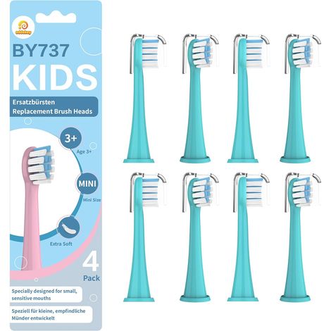Kids Brossettes de Rechange Compatibles avec Sonicare Kids, Prophylaxie des Caries, Mini Brossettes de Rechange pour Enfants à partir de 3/7 Ans, Lot de 8, Vert (1/5)