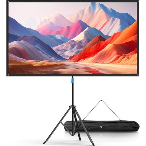 100 Blanc Écran Videoprojecteur Trépied 16:9 Rollable Portable (1/5)