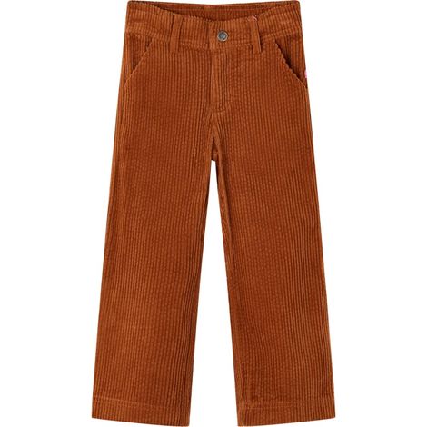 Pantalons pour enfants velours côtelé cognac 92 (1/5)