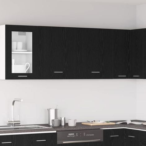 Hängeschrank Lyon 2 pcs Schwarz Eichen-Optik 50 x 31 x 60 cm