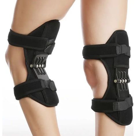 1 paire genou Protection Booster puissance soutien genouillères puissant rebond ressort Force sport réduit la douleur Protection des jambes froides (1/5)