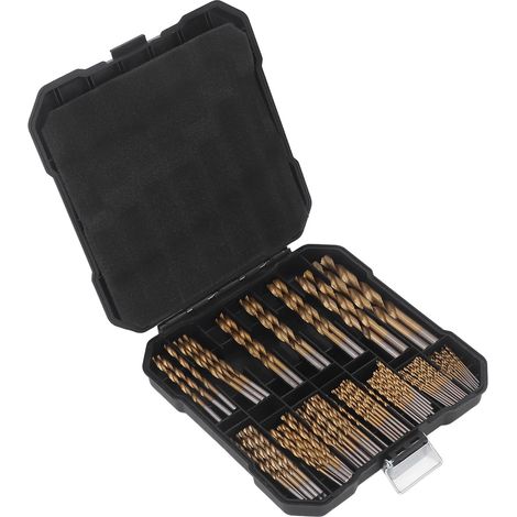 Coffret de 99 forets HSS revêtus de titane, de 1,6 mm à 9,5 mm, pour métal, bois et plastique. (1/5)