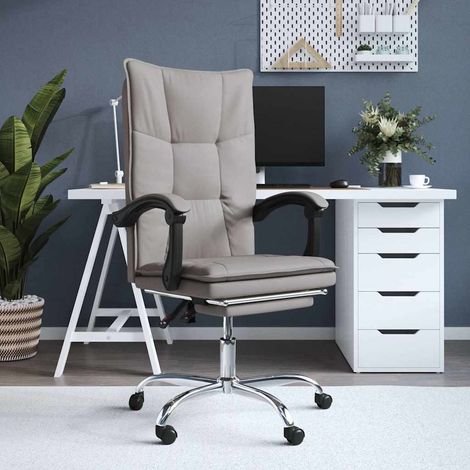 Chaise de bureau inclinable Fauteuil gamer - Chaise d'ordinateur Taupe Tissu BV656553 - BonneVie (1/5)
