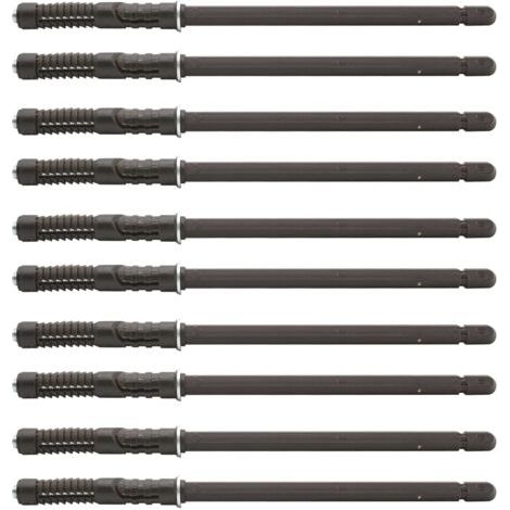 QORVA-Lot de 10 équerres d'étagère invisibles, acier, Ø10x145 mm, fixation murale (1/5)