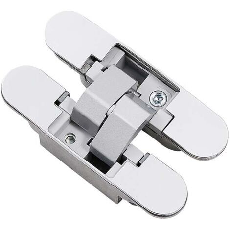 Charnière Invisible pour Portes, Lot de 2 charnières Invisibles pour Portes Lourdes, Charge de 40 kg, Ouverture de 180º (1/4)