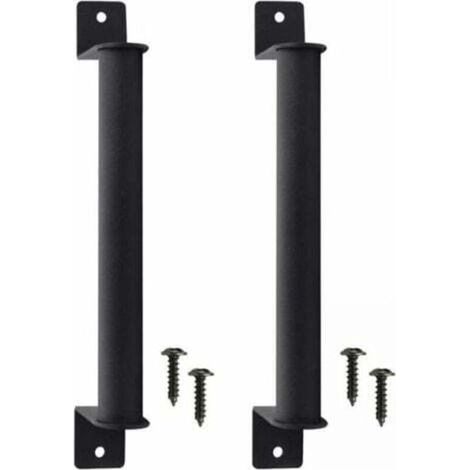 2 Pcs Poignée de Porte de Grange en Acier Carbone Durable Porte Style Grange Rétro Poignée de Porte Coulissante Anti-corrosion avec Vis pour Portes de Grange Coulissantes Placard (1/5)