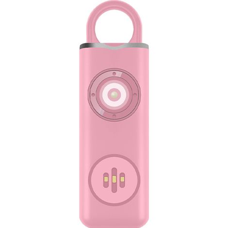 1 sirène de sécurité originale pour femmes, sirène de 130 dB avec lumière stroboscopique et porte-clés, alarme anti-agression pour appeler à l'aide, rose (1/5)
