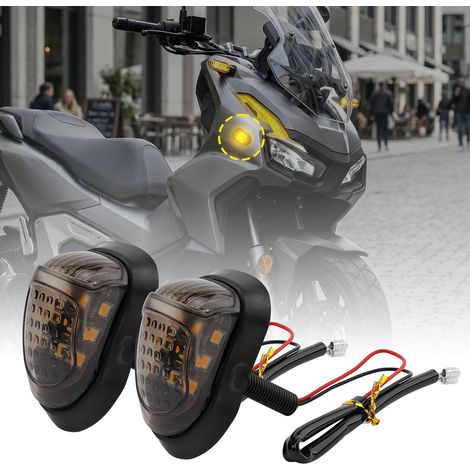 Clignotant Moto Encastré Universel Moto LED Clignotant Amber Voyant Lampe Motos Accessoires 9 LED Haute Luminosité, Boîtier ABS Étanche, Remplacement pour Moto Scooter Vélo Électrique (1/5)