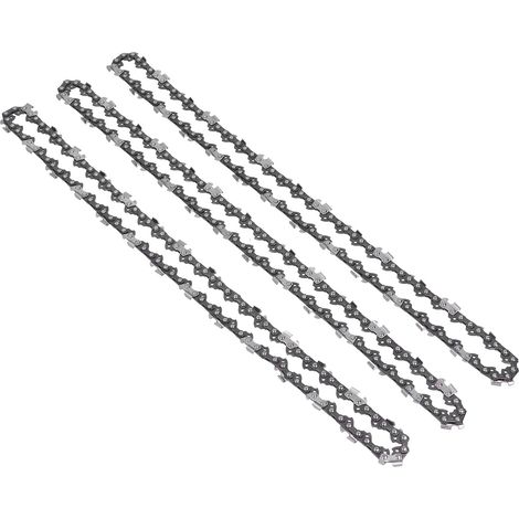 Lot de 3 chaînes de tronçonneuse universelles, pas de 3/8 po, épaisseur de la dent de guidage centrale de 1,3 mm, pour chaîne Craftsman 16 po 56 maillons. (1/5)