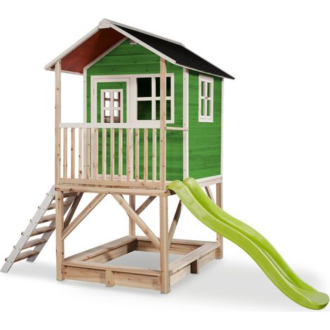 Maisonnette en bois pour enfants Loft 500 Vert - Exit Toys (1/5)