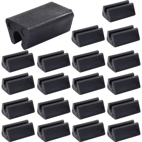 Confezione da 20 tappi per gambe di sedia a forma di U da 10 mm, tappi rettangolari in plastica, protezioni antiscivolo per gambe di sgabelli da bar, tappi silenziosi (1/5)