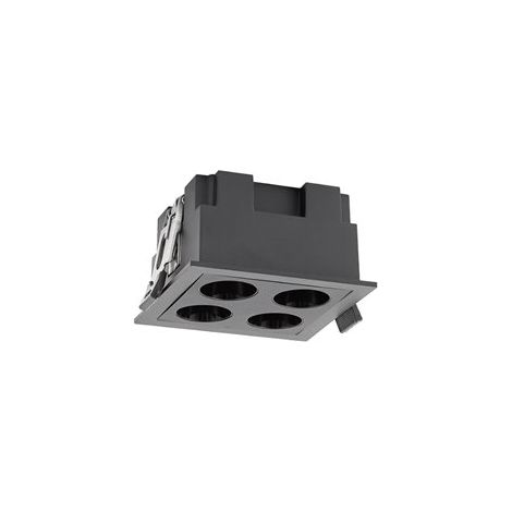 Mantra Foco para empotrar cuadrado LED 4L negro BLAU, 75x75mm en corte de 70x70mm, 10W 750Lm 3000K (1/2)