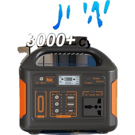 Estación de energía portátil, potencia de salida de 300 W, capacidad de batería de 230 Wh, salida de CA de 110 V/220 V, dimensiones 211 x 160 x 196 mm, batería de LiFePO4. (1/5)