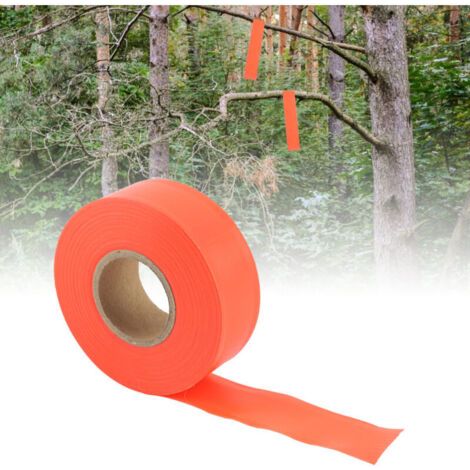 Pair Rouleau de ruban d'avertissement de camping haute visibilité (orange) (1/4)