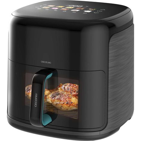 Friggitrice ad aria con doppia resistenza per una doratura perfetta e sapore di barbecue sulla carne, capacità di 8.5 litri e potenza di 2300 W per piatti salutari.