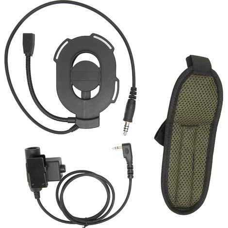 HD01 Militär-Jagd-Headset, verstellbarer Ohrhörer für Kenwood TK-3107 Walkie-Talkie (schwarz) (1/5)