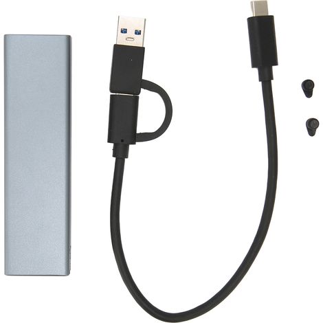 Boîtier disque dur externe USB 3.1 10Gbps compatible PCIe NVMe NGFF SATA double usage transfert haute vitesse (1/5)