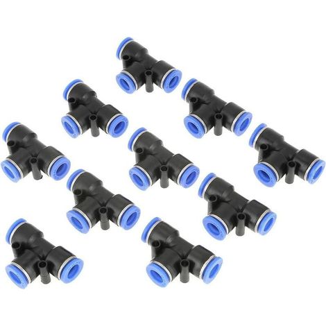 DEESSE SHOP - 10 pièces tuyau pneumatique raccords de tuyauterie en plastique connecteur ligne d'air 10mm 3/8 Type T (1/5)