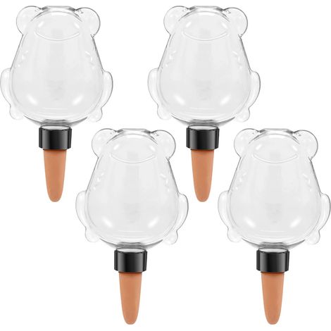 (375 ml, lot de 4) 4 globes d'arrosage transparents à arrosage automatique pour pots de fleurs d'intérieur et de jardin. (1/4)