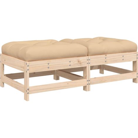 Maison Exclusive - Poggiapiedi da Giardino con Cuscini 2 pz Legno Massello di Pino