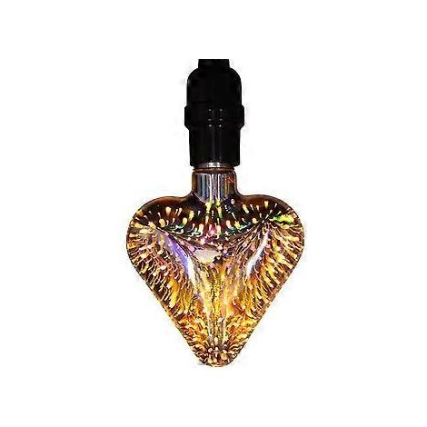 Dekorative E27-Glühbirne [Herzförmiges 3D-Feuerwerk] Bunte 3D-Glas-Feuerwerks-LED-Glühbirne Edison-Hochzeits-Liebes-Glühbirne