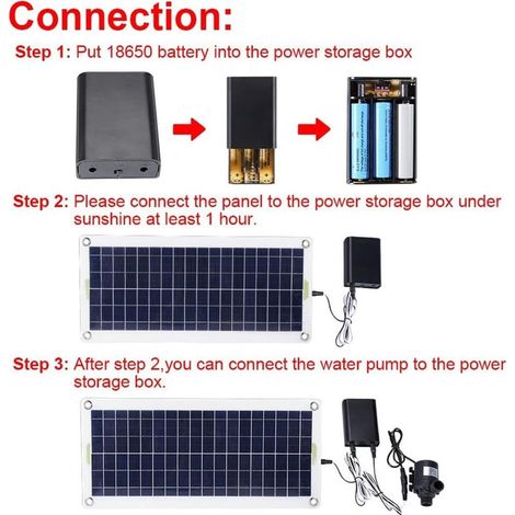 Pompe à Eau Solaire 50W 800L/H DC12V Noir Classique (1/4)