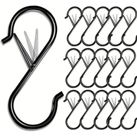 Lot de 15 crochets en S pour suspendre les plantes, 3,55 pouces, adaptés aux plantes d'extérieur et aux pots de fleurs. (1/5)