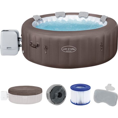 Bestway Lay-Z-Spa Dominica Smart HydroJet Idromassaggio Gonfiabile 6 Persone 196x71 Cm Marrone
