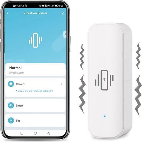 WLAN-Vibrationssensor, Glasbruchalarm, Steuerung per Tuya-App, Smart Home (1/5)