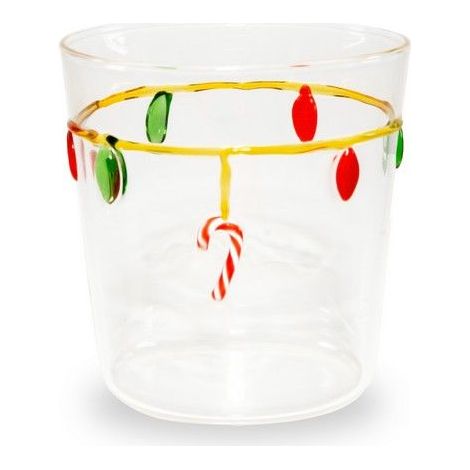 WD LifeStyle Bicchiere Vetro Borosilicato Cc 250 ml Decoro Lucine Natale (1/2)