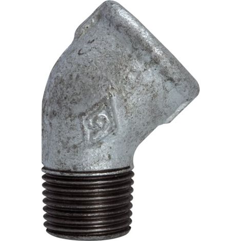 Riegler Winkel 121, 45 °, IG/AG, Rp/R 1/2, schwarzer Temperguss feuerverz.