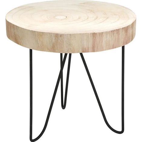 2.03 Table avec tranche d'arbre 29x29 cm (1/4)