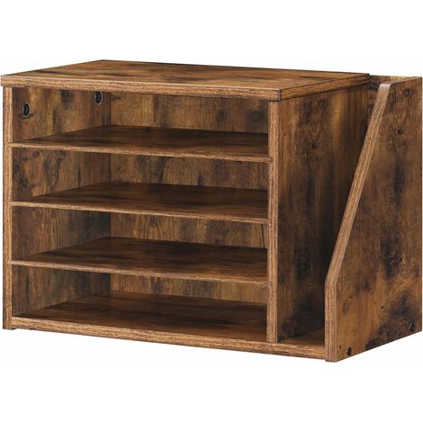 Organisateur à Dossier en bois d’ingénierie, Bannette de Rangement Bureau, Rangement à Courrier, Organisateur de Bureau, pour dossiers, courriers, enveloppes, magazines (1/5)