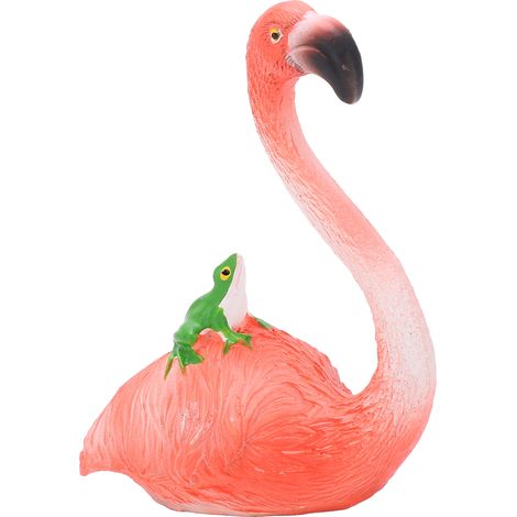 Statue de grenouille flamant rose couchée (1/5)