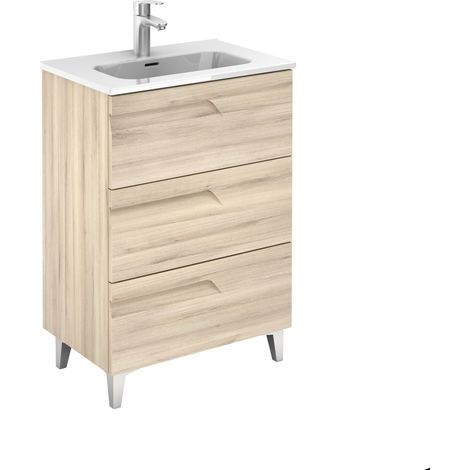 ROYO VITALE Conjunto Mueble de Baño Completo Fondo Reducido 2 Cajones Beige Nature - Medida: 60 CMS - ref: C0072587 (1/5)