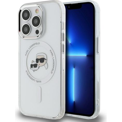 Karl Lagerfeld KLHMP14LHLSKCH iPhone 14 Pro 6,1" weiße Hartschalen-Hülle IML Metal Karl&Choupette Head MagSafe (1/5)