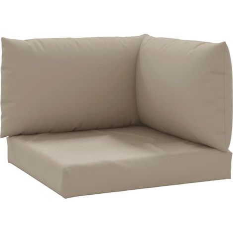 Coussins de palette lot de 3 taupe tissu oxford vidaXL