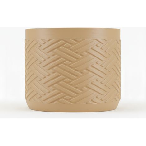 Cache-pot beige, style moderne scandinave, tresse Japandi (1/3)