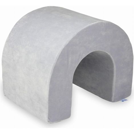 Tunnel de jeu en mousse douce veloutée, gris clair (1/5)